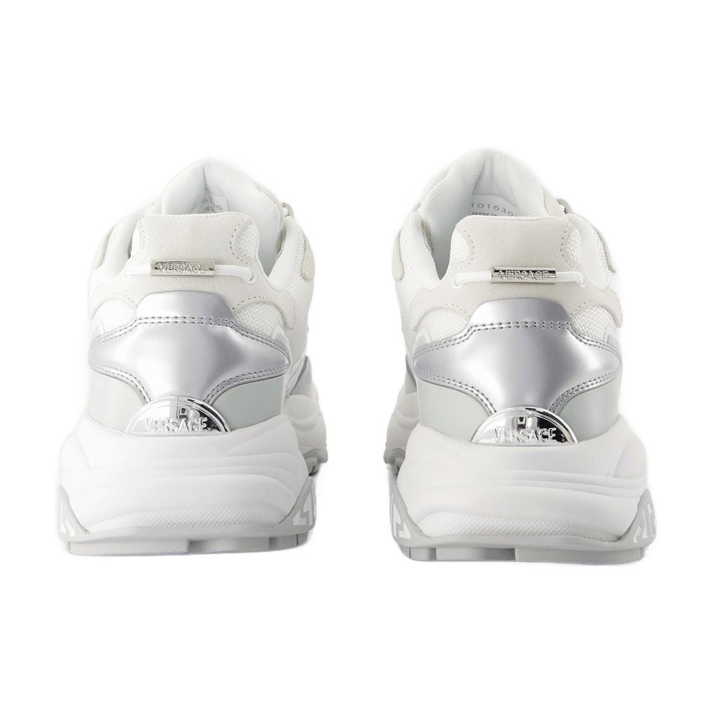 Versace Leather Low-Top Sneaker — White