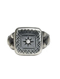 Bottega Veneta Cubic Zirconia Square Ring — Silver