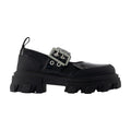 Ganni Cleated Box Loafer Flat — Black