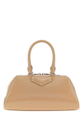 Givenchy Glazed Calf Leather Top Handle Bag — Beige