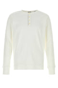 Burberry Cotton-Stretch Long-Sleeve Henley Henley — White