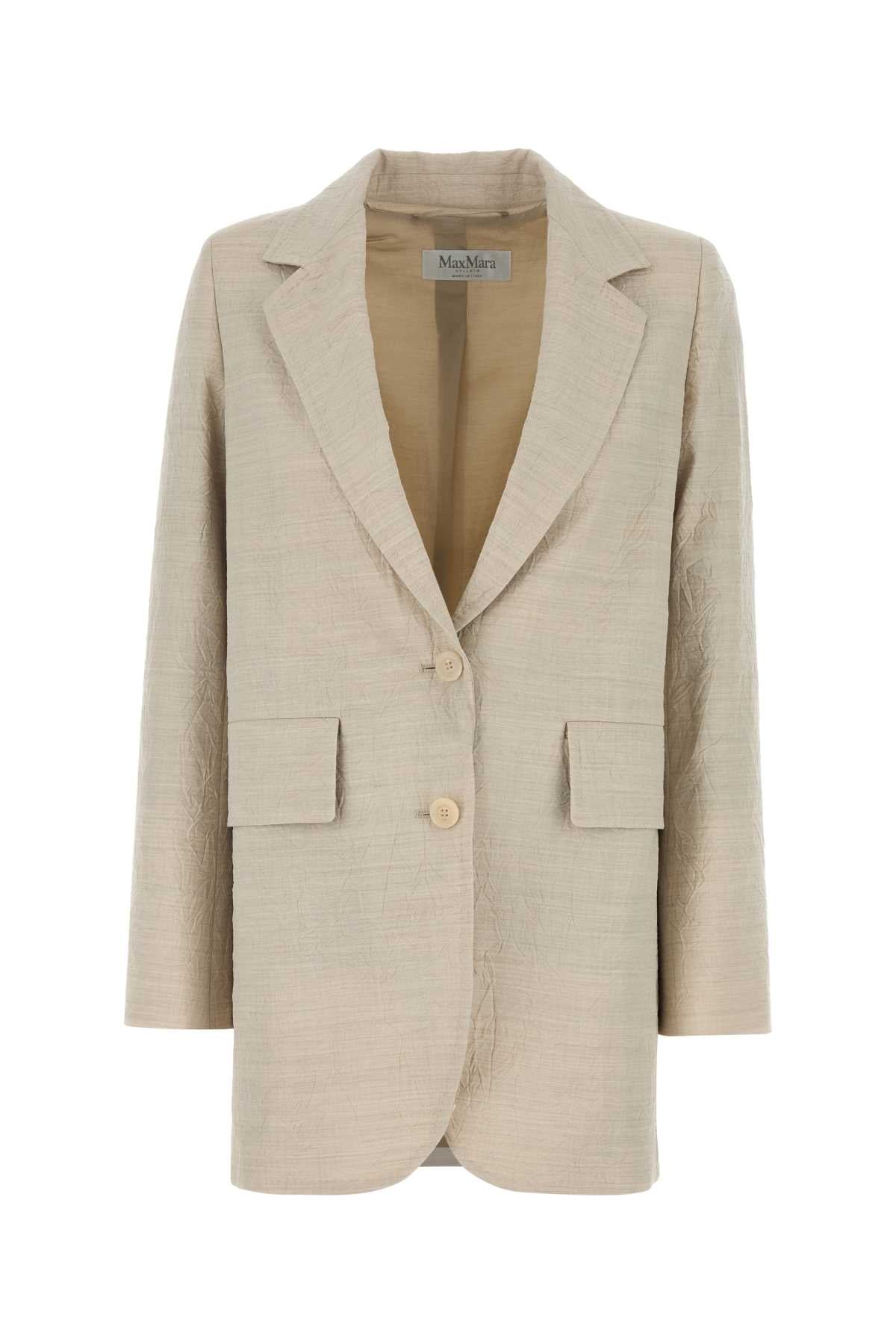 Max Mara Virgin Wool Blazer — Beige