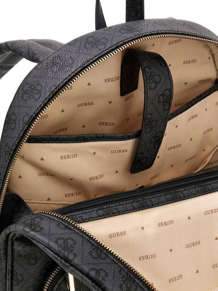 Guess Logo-Print Polyurethane Backpack — Black