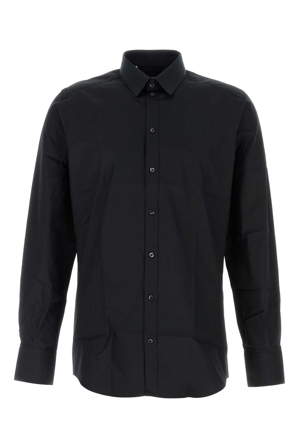 Dolce & Gabbana Button-Front Cotton Shirt — Black