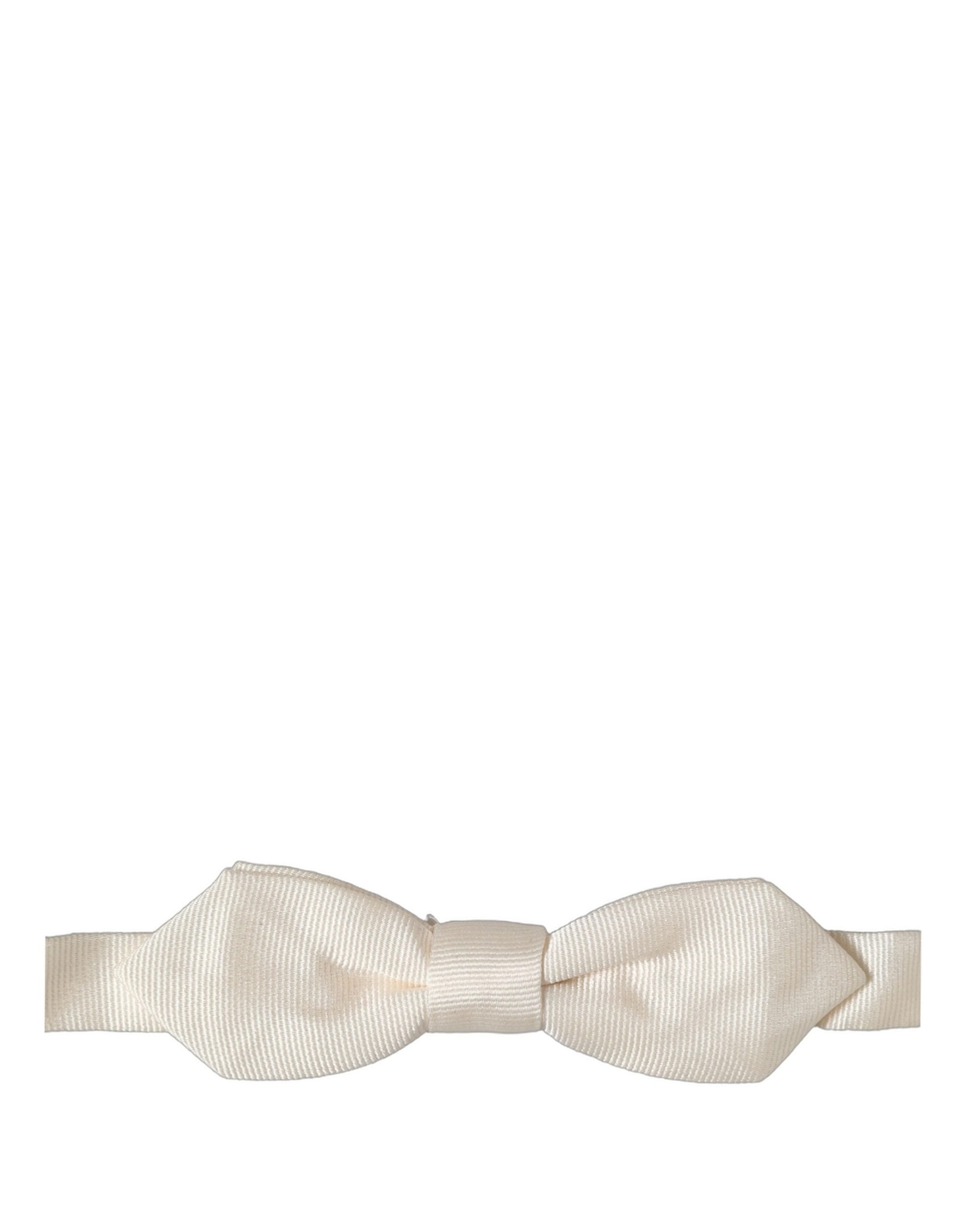 Dolce & Gabbana Silk Textured Bow Tie — Beige