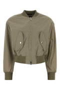 Tatras Nylon Cropped Bomber Jacket — Beige