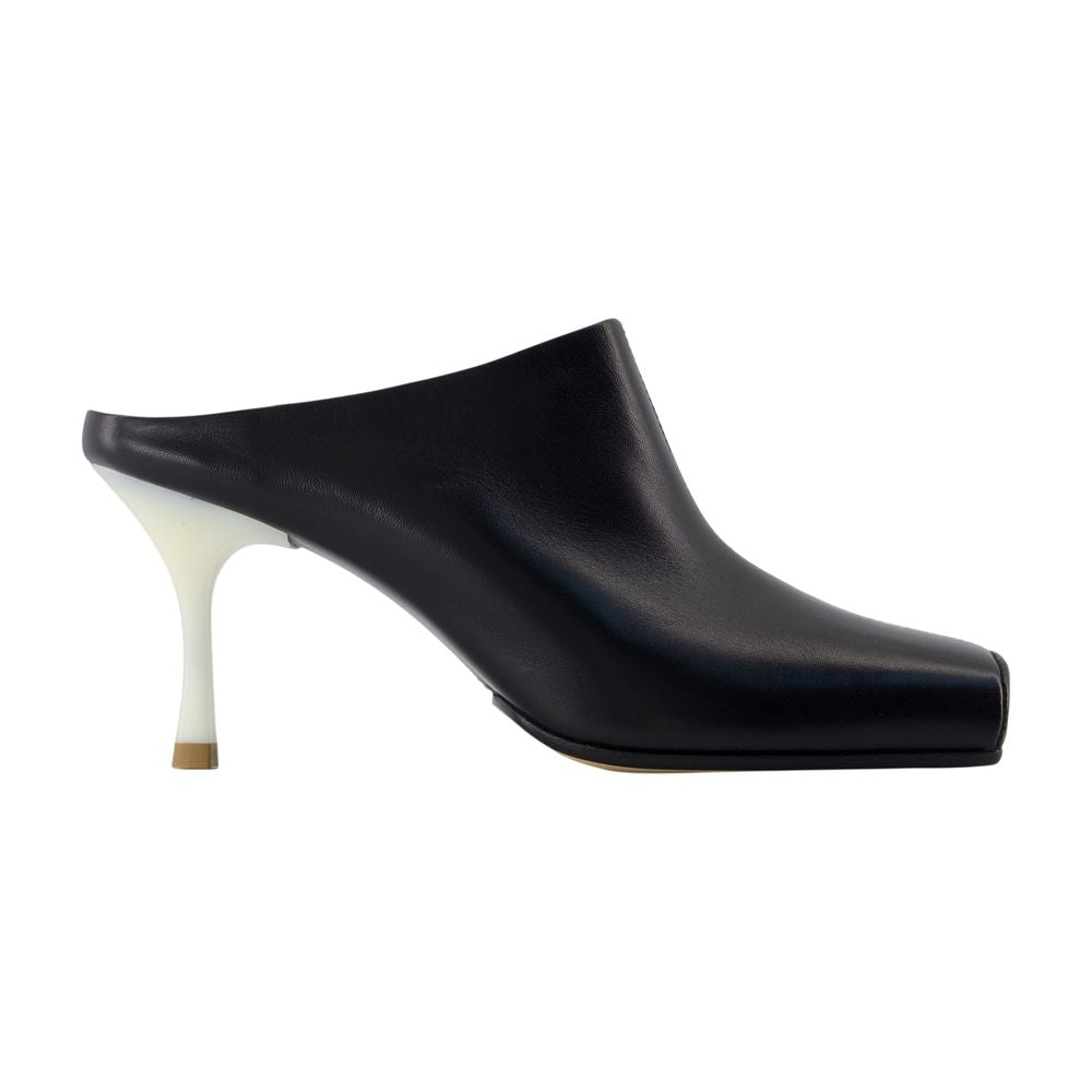 MM6 Maison Margiela Lambskin Leather High Heel Mule — Black