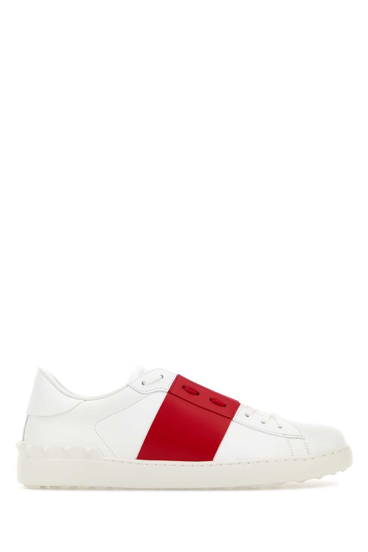 Valentino Garavani Logo-Striped Low-Top Sneaker — White