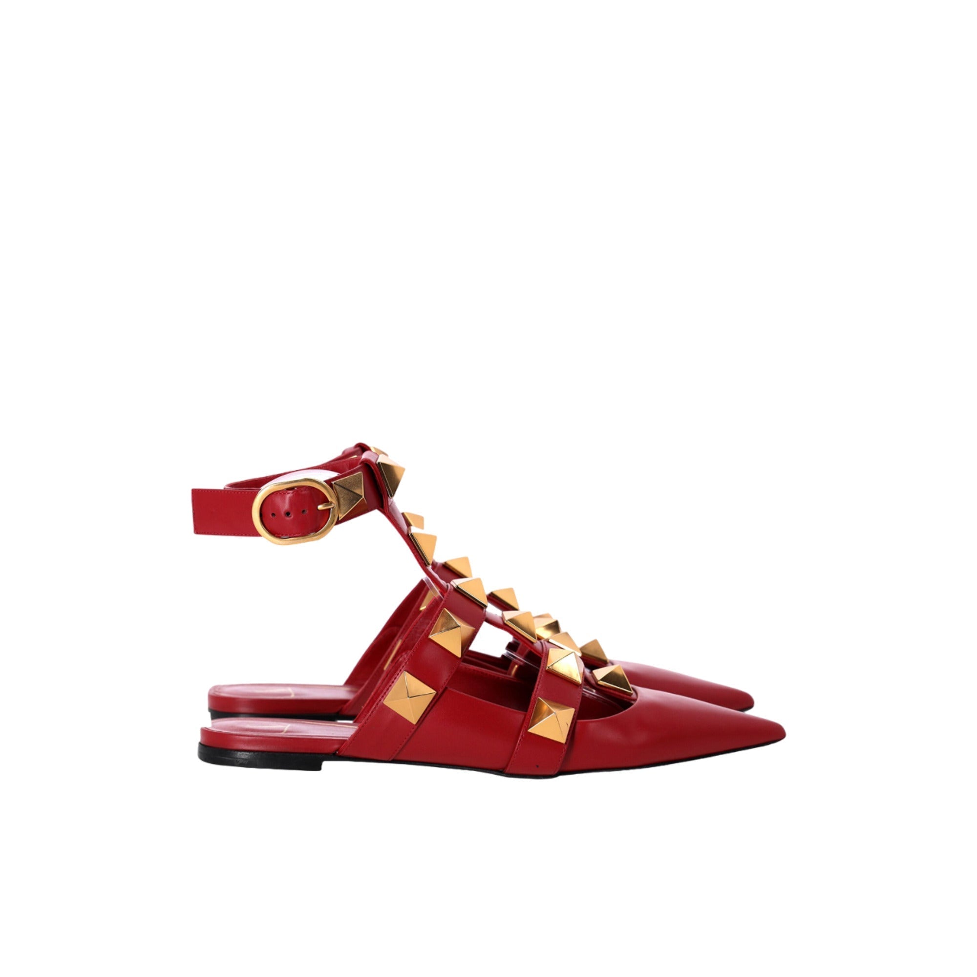 Valentino Garavani Roman Stud Ballet Flat — Red