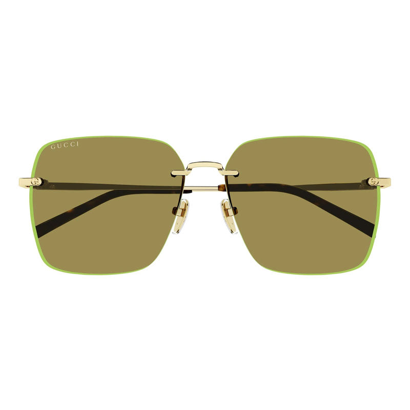 Gucci GG1955SA002 Square Metal Frame Sunglasses — Green