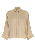 Brunello Cucinelli Silk Satin Blouse — Beige