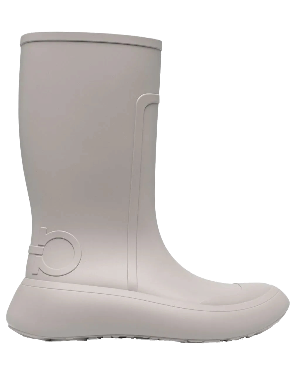 Ferragamo Gancini-Detail Rain Boot — Gray