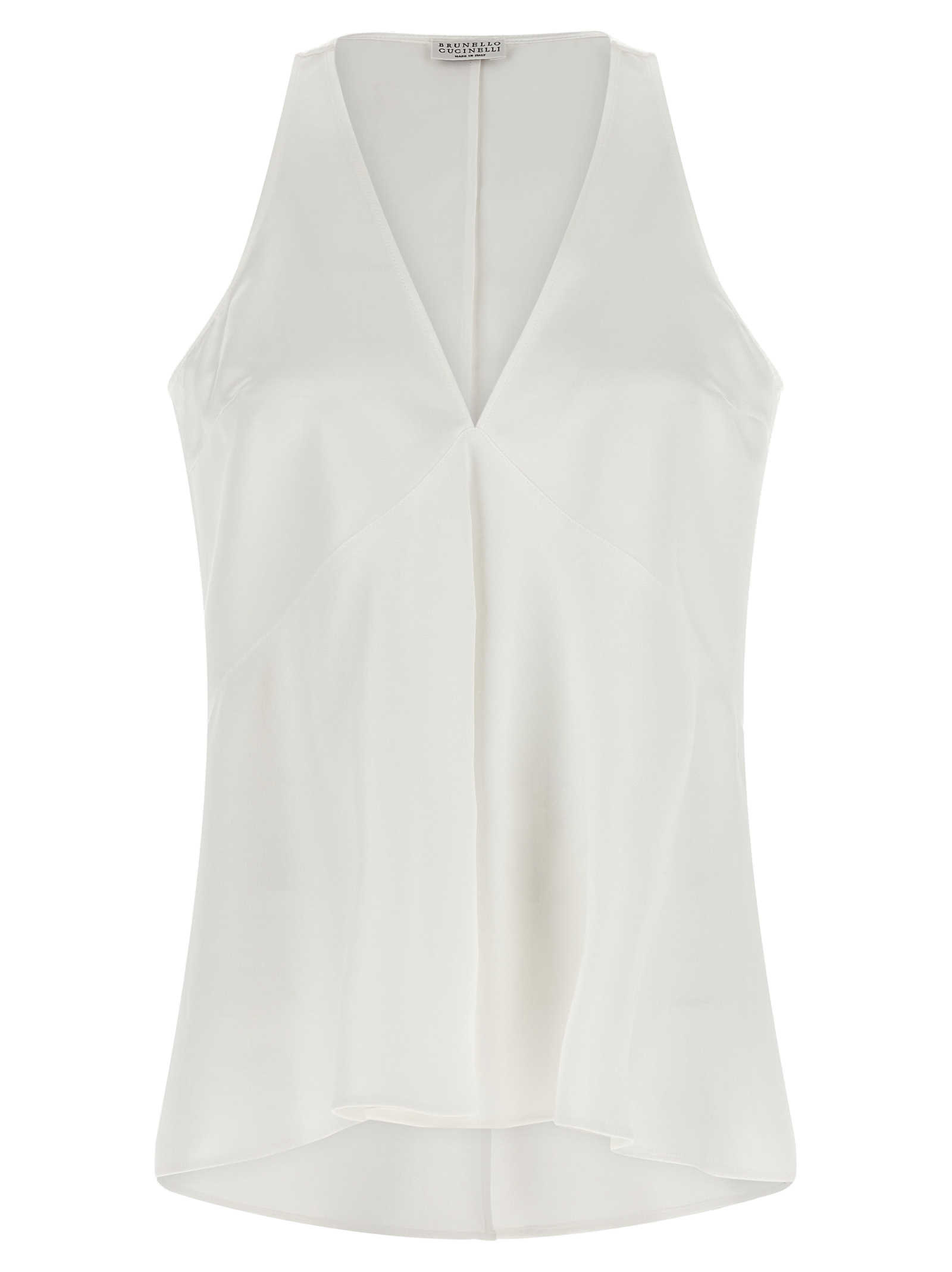 Brunello Cucinelli Cotton-Silk Blend Tank Top — White