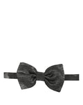 Dolce & Gabbana Metallic Silk Bow Tie — Black