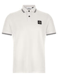 Stone Island Compass Logo Cotton Piqué Polo — White