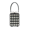 Self-Portrait Crystal-Embellished Clutch — Black