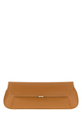 Amina Muaddi Lattesilver Clutch — Bronze