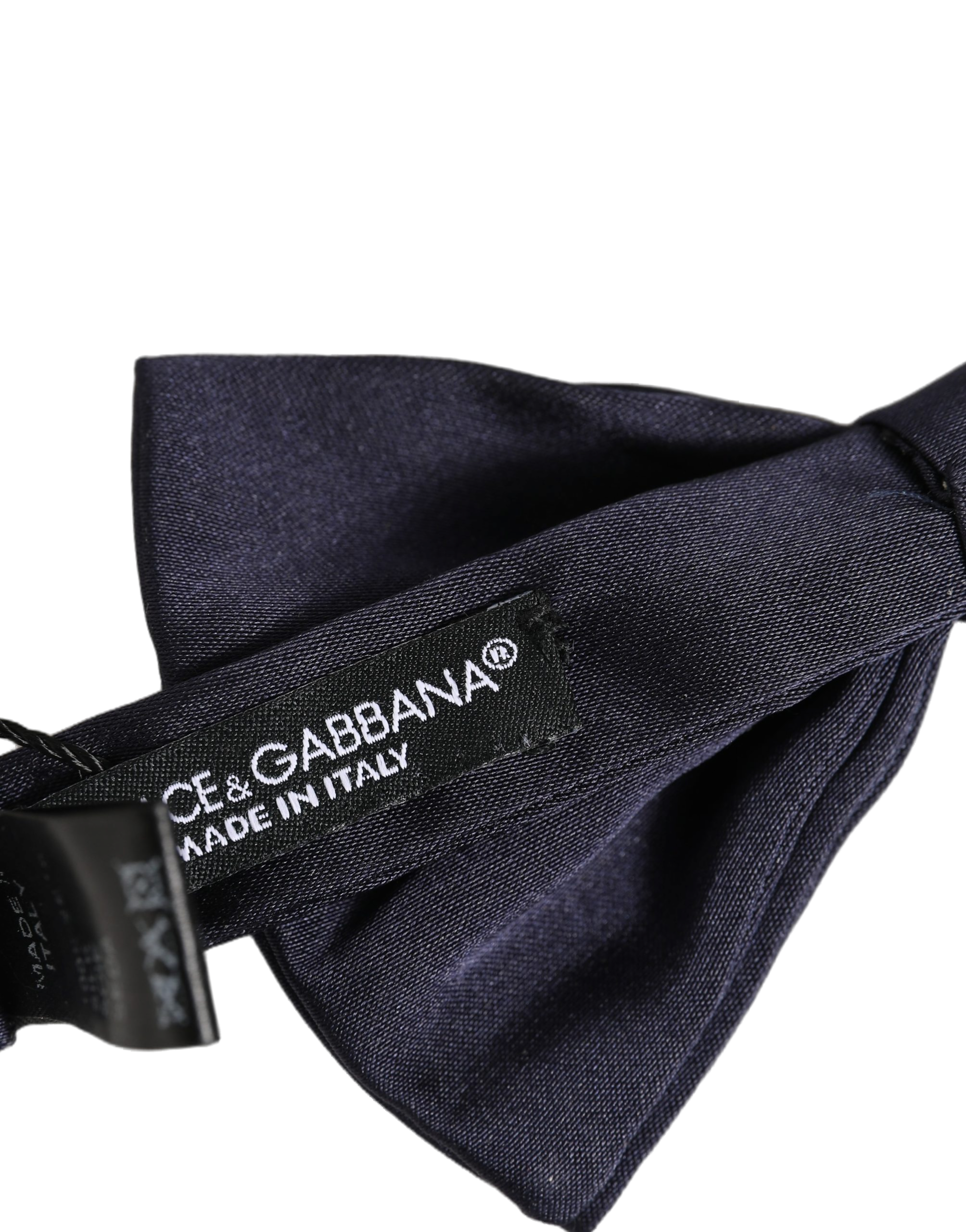 Dolce & Gabbana Silk Adjustable Neck Bow Tie — Navy