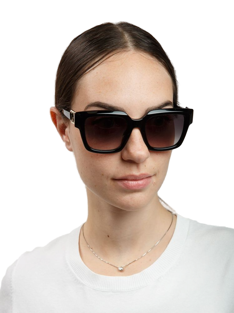 Gafas de sol Furla SFU981 de acetato negro brillante — Negro