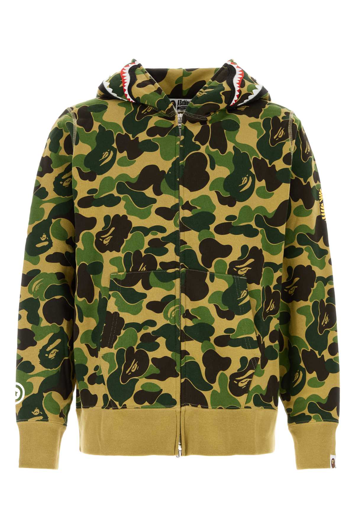 Bape Camo-Print Cotton Hoodie — Green