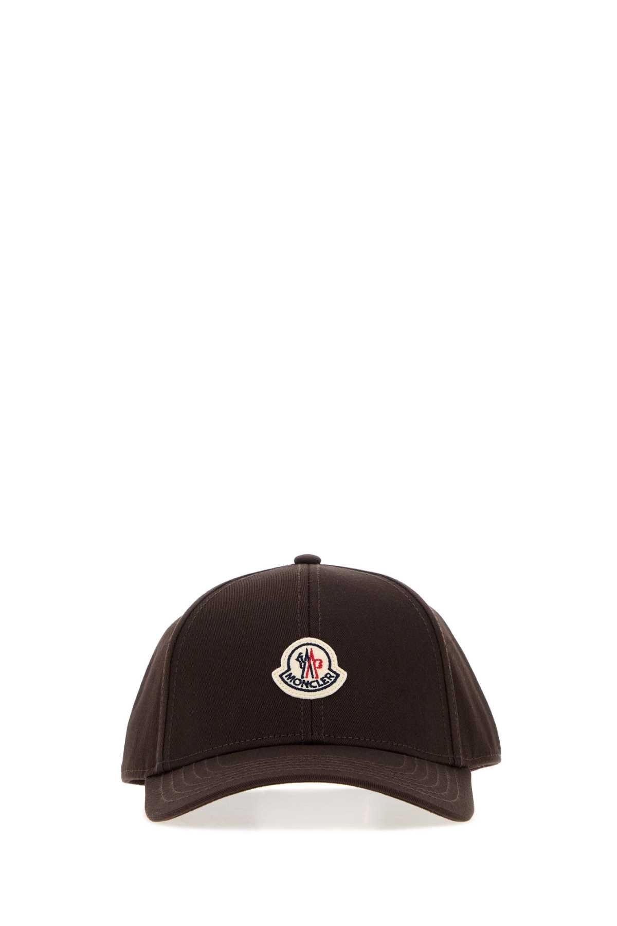 Moncler BASEBALL Logo-Embroidered Cotton Baseball Cap — Brown