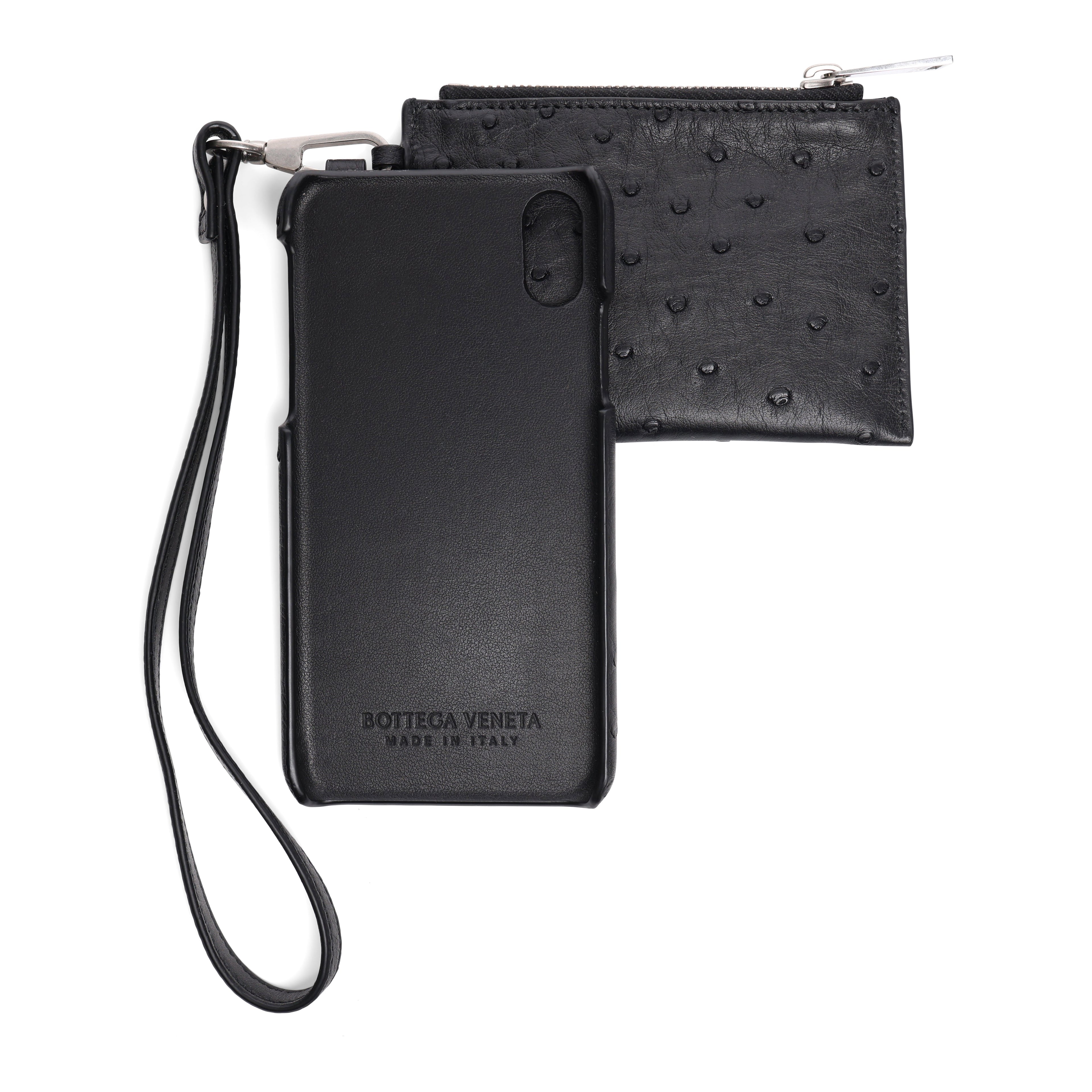 Bottega Veneta Intrecciato Leather Card Case — Black