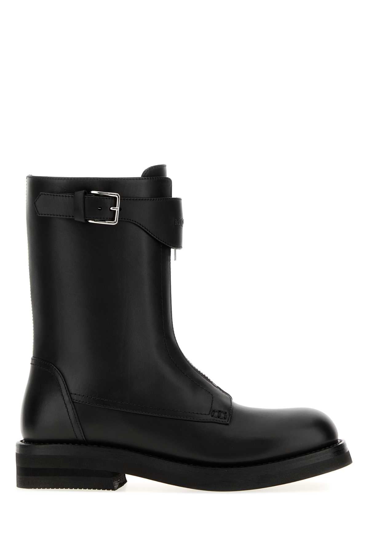 Alexander McQueen Calf Leather Boot — Black