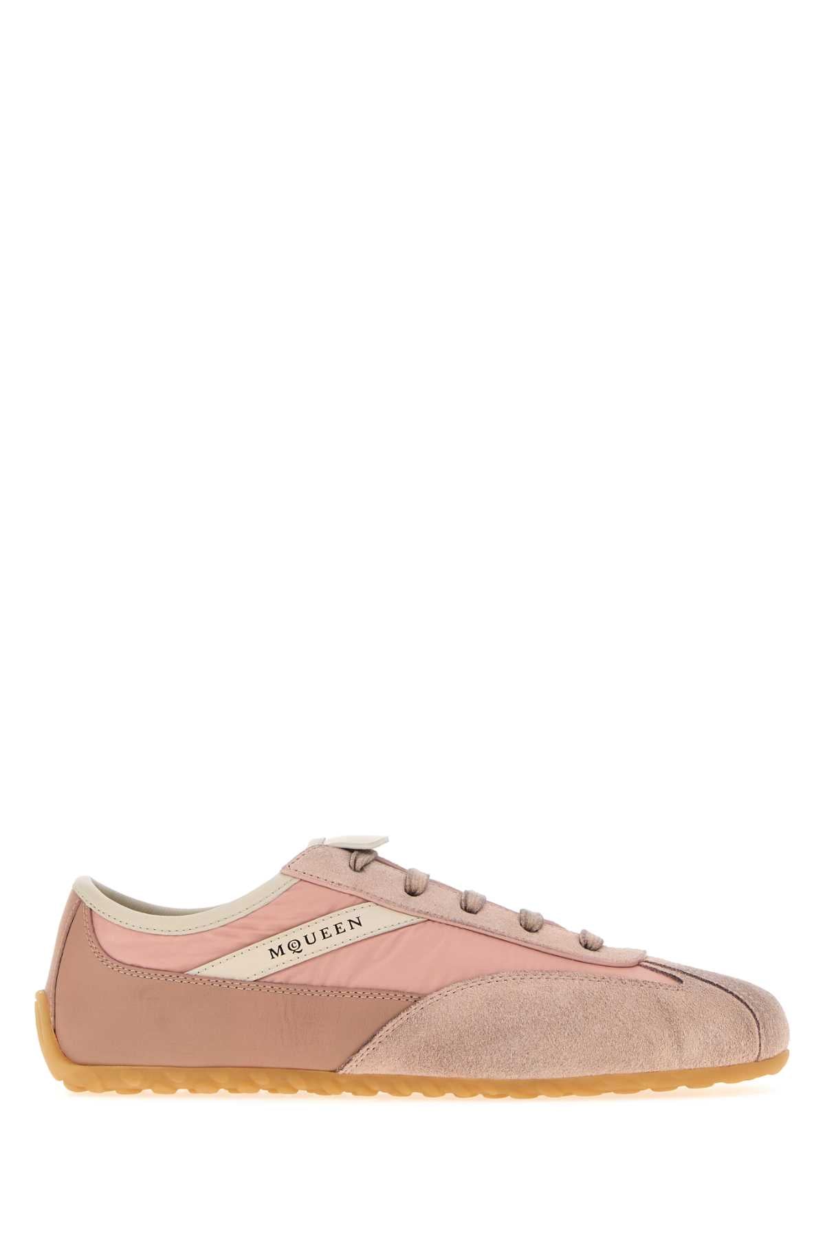 Alexander McQueen Suede and Leather Mix Sneaker — Beige