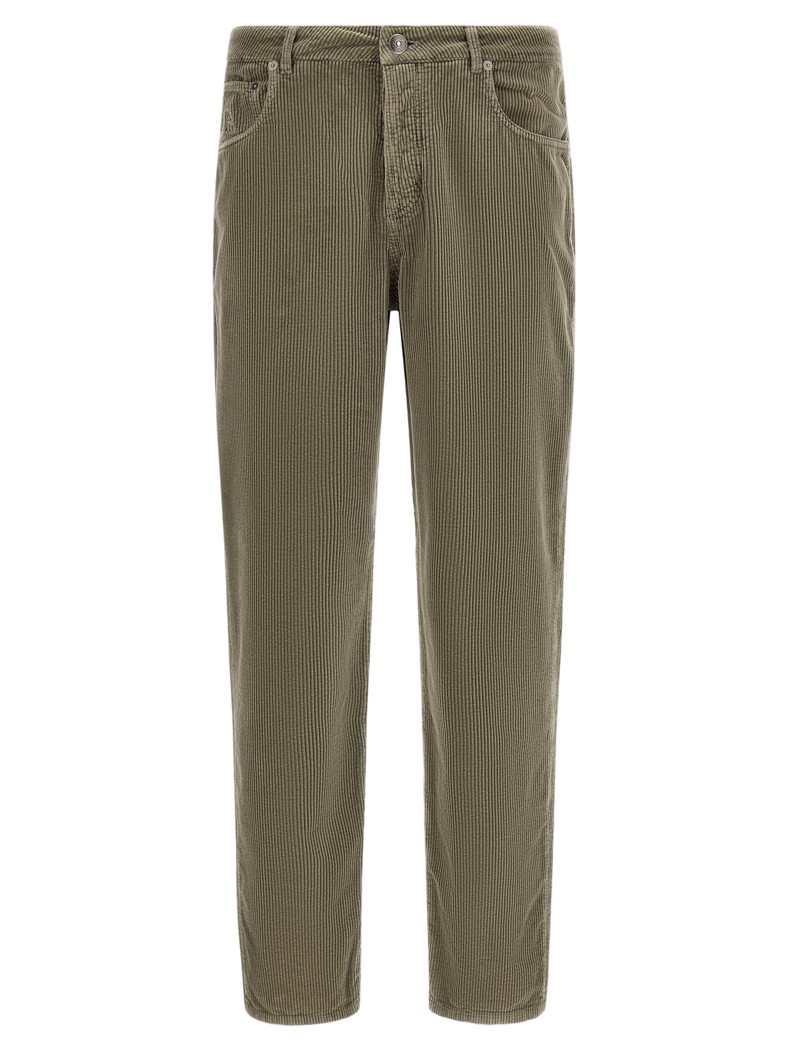 Brunello Cucinelli Cotton Corduroy Trousers — Green