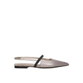 Brunello Cucinelli Pointed-Toe Leather Flat — Beige