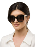 Gafas de sol Just Cavalli SJC201 de acetato cuadradas extragrandes - Negro