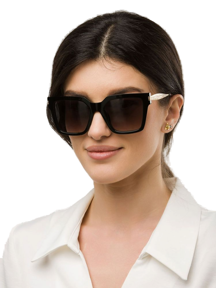 Gafas de sol Just Cavalli SJC201 de acetato cuadradas extragrandes - Negro