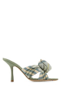 Burberry Checkered Bow Mule Sandal — Green