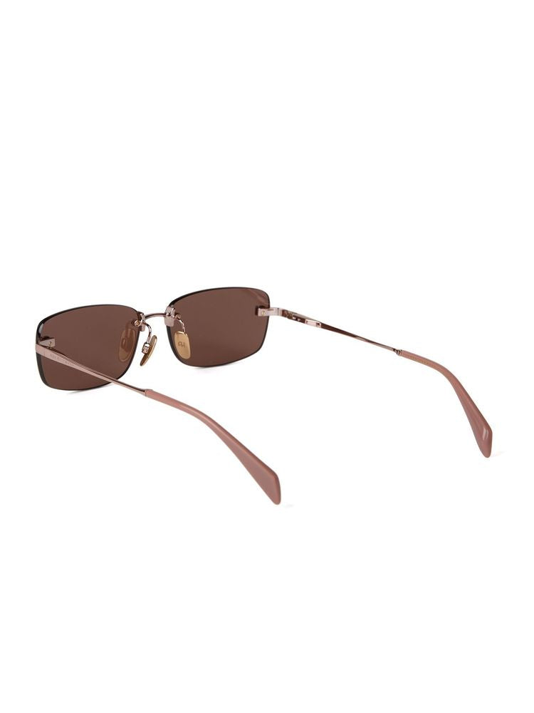 Ana Hickmann AH3333 Metal Rectangle Sunglasses — Rose gold