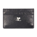 Courreges Leather Card Case — Black