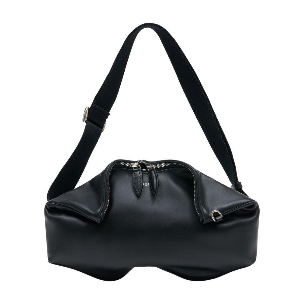 Alexander McQueen Manta Messenger Clutch — Black