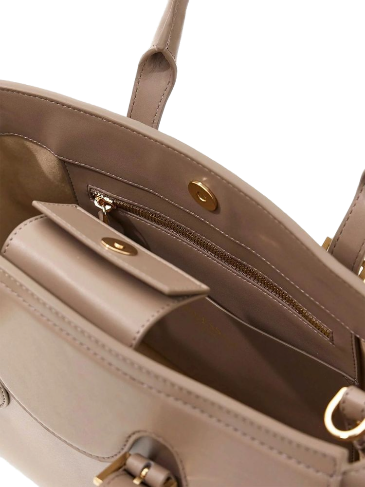 Guess Sofia Medium Satchel Shoulder Bag — Taupe