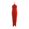 Magda Butrym Halterneck Viscose Dress — Red