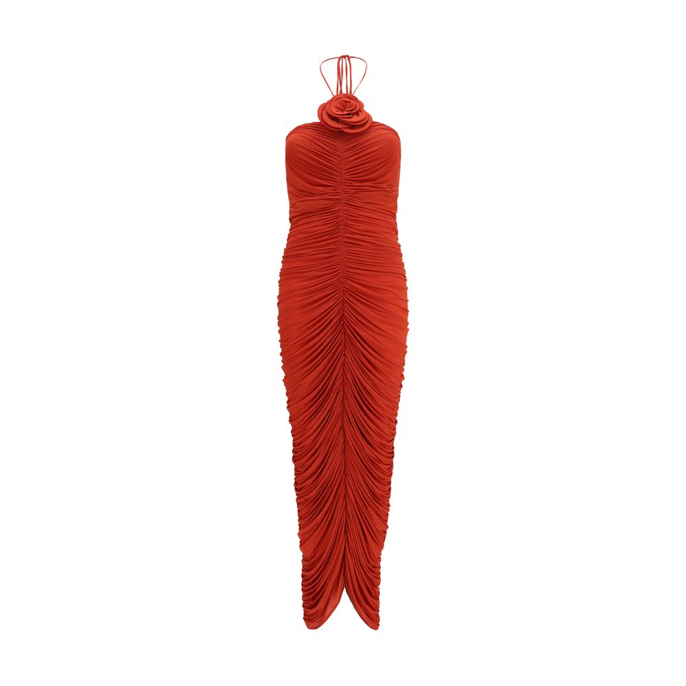 Magda Butrym Halterneck Viscose Dress — Red