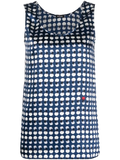Kiton Polka-Dot Silk Tank Top — Blue