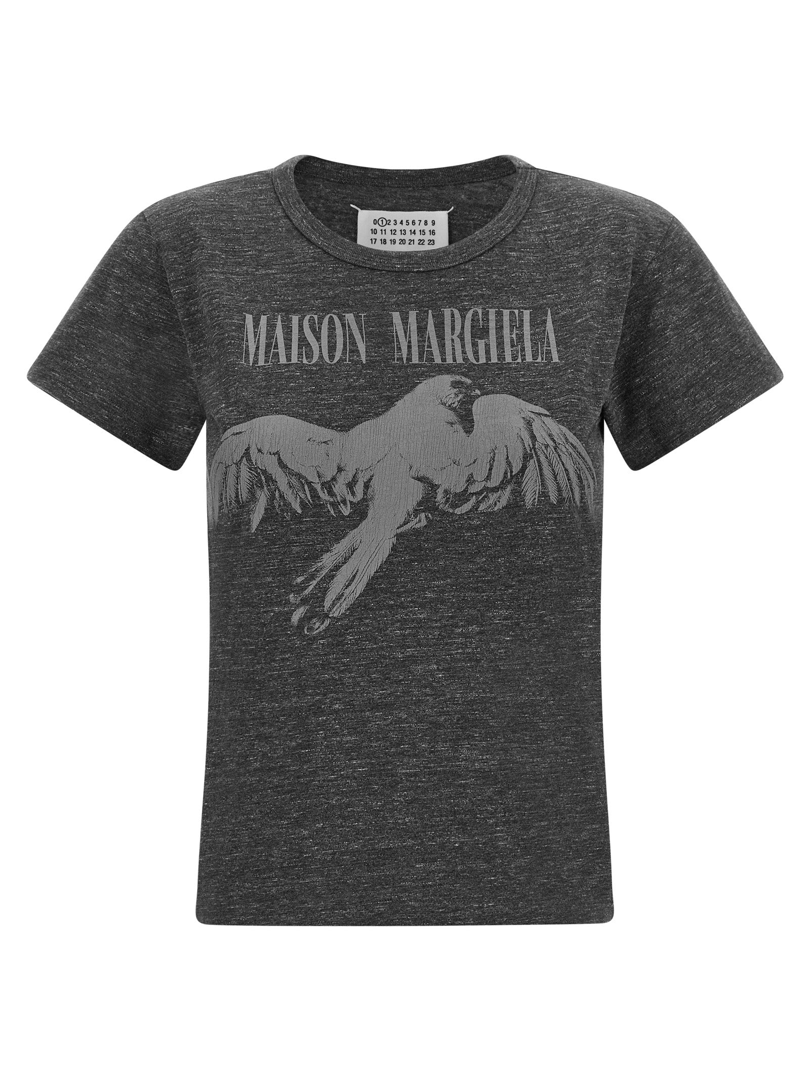 Maison Margiela Logo-Printed Cotton T-Shirt — Gray