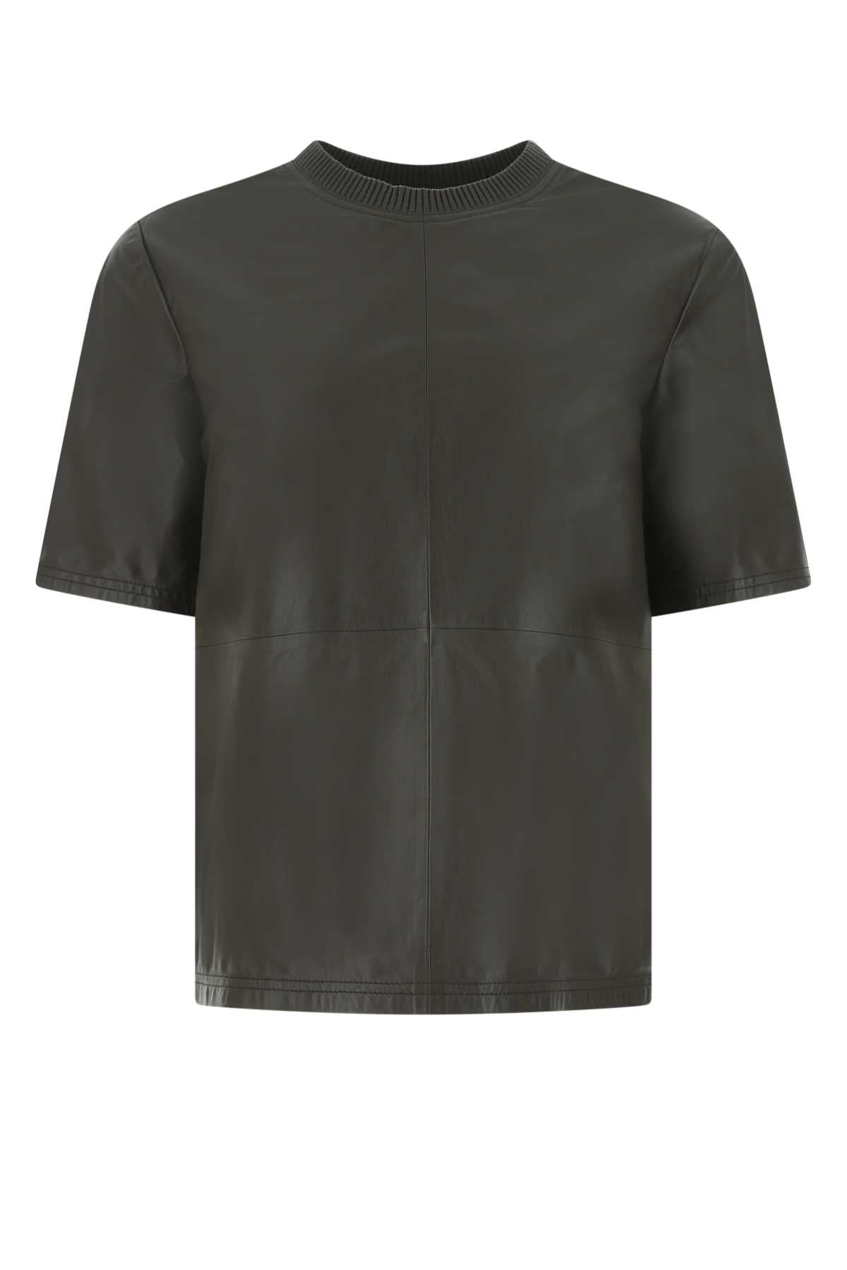 Amiri Leather T-shirt — Brown