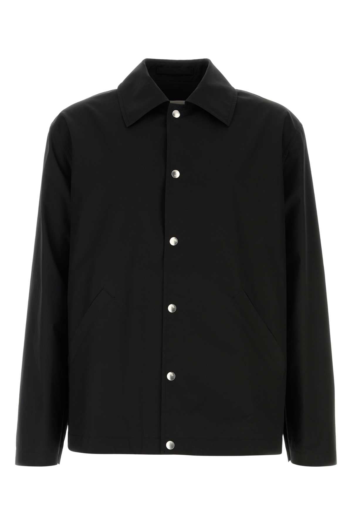 Jil Sander Cotton Overshirt Jacket — Black
