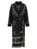 Alanui Virgin Wool Bandana Jacquard Coat — Black