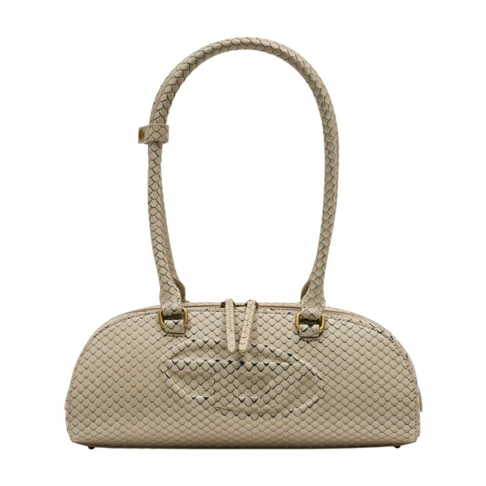 Diesel Quilted Leather Dome Shoulder Bag — Beige