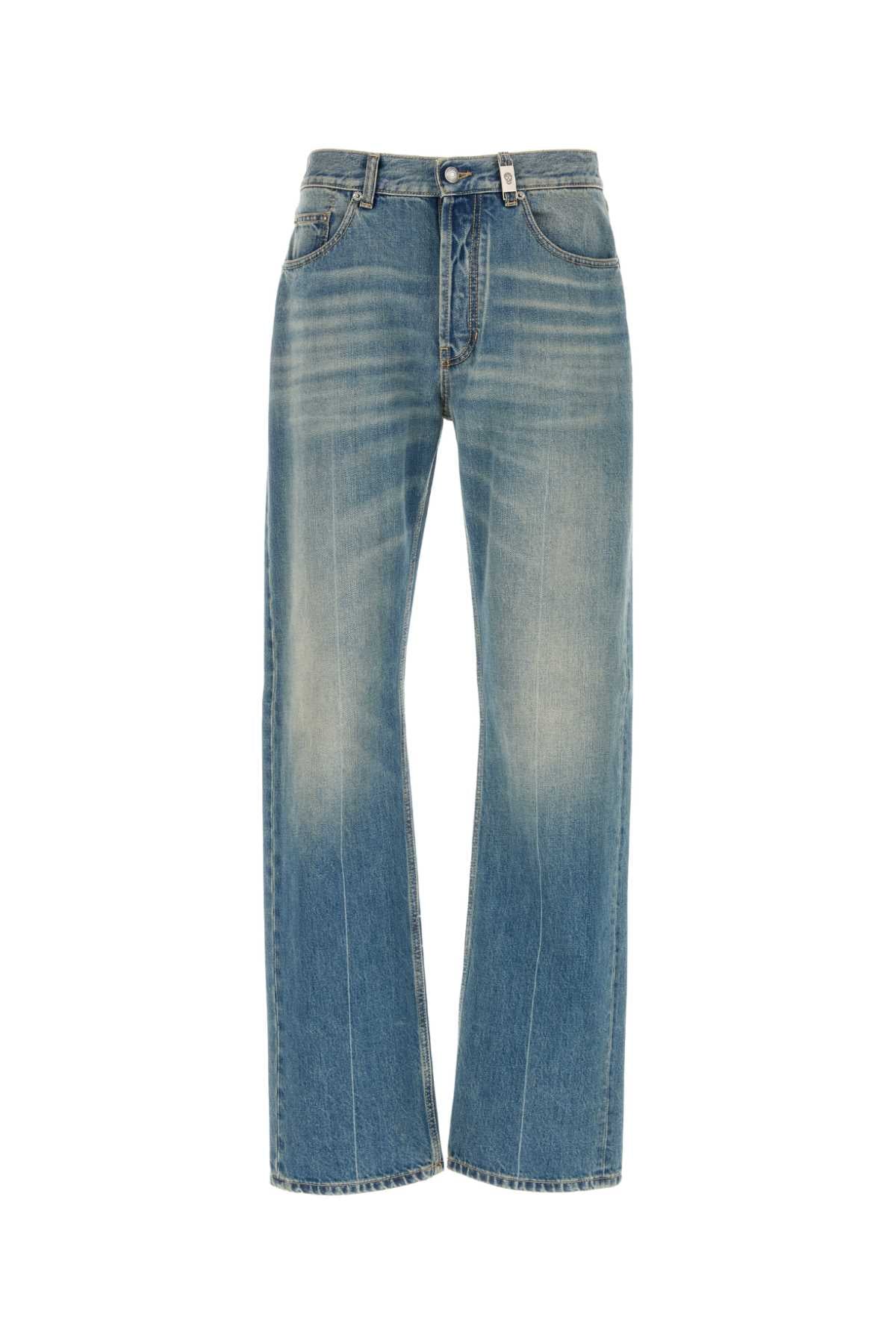 Alexander McQueen Blue-Washed Cotton Jeans — Blue