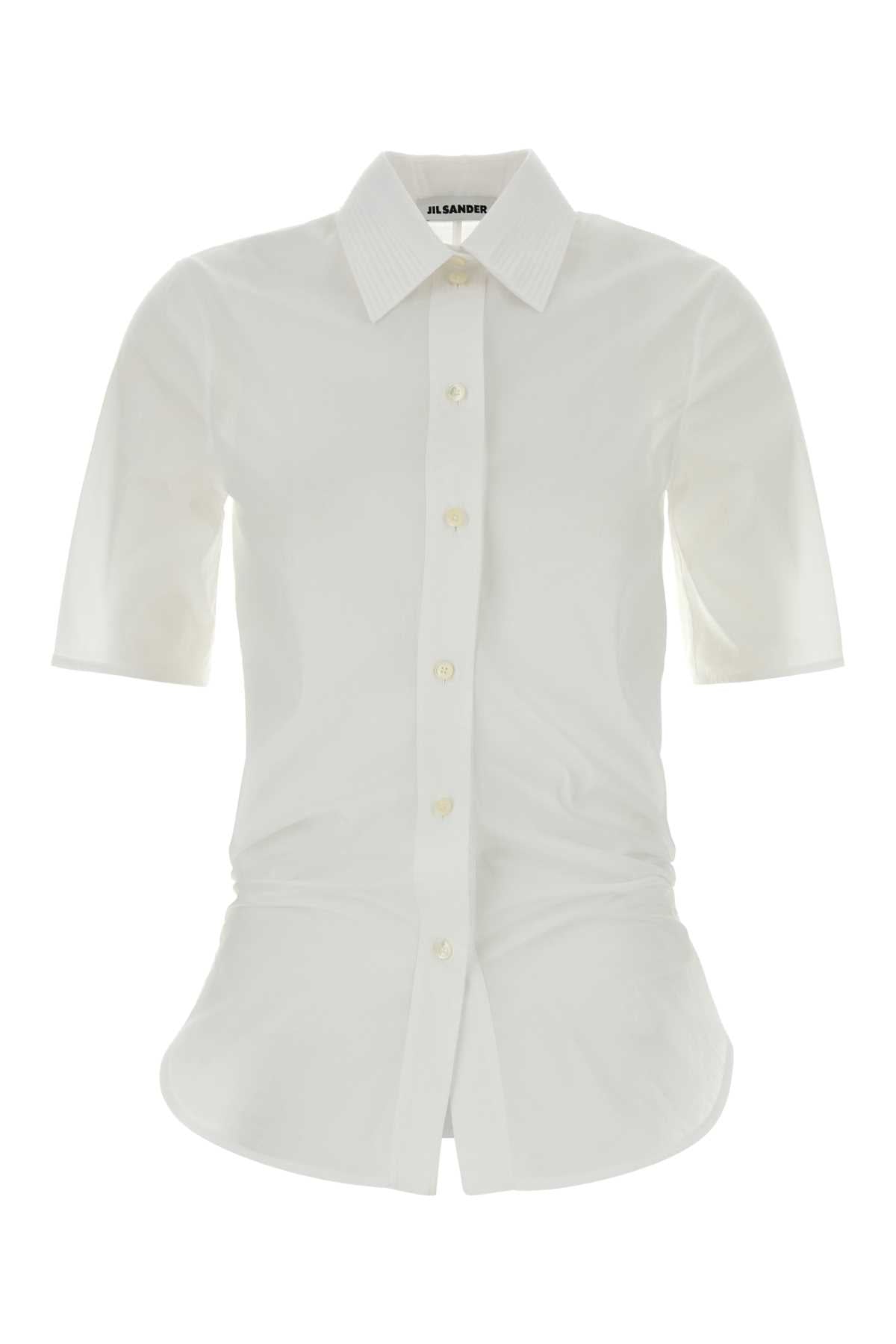 Jil Sander Cotton Button-Front Shirt — White