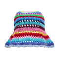 Ganni B3020209-999 Crochet Stripe Bucket Hat — Multicolor