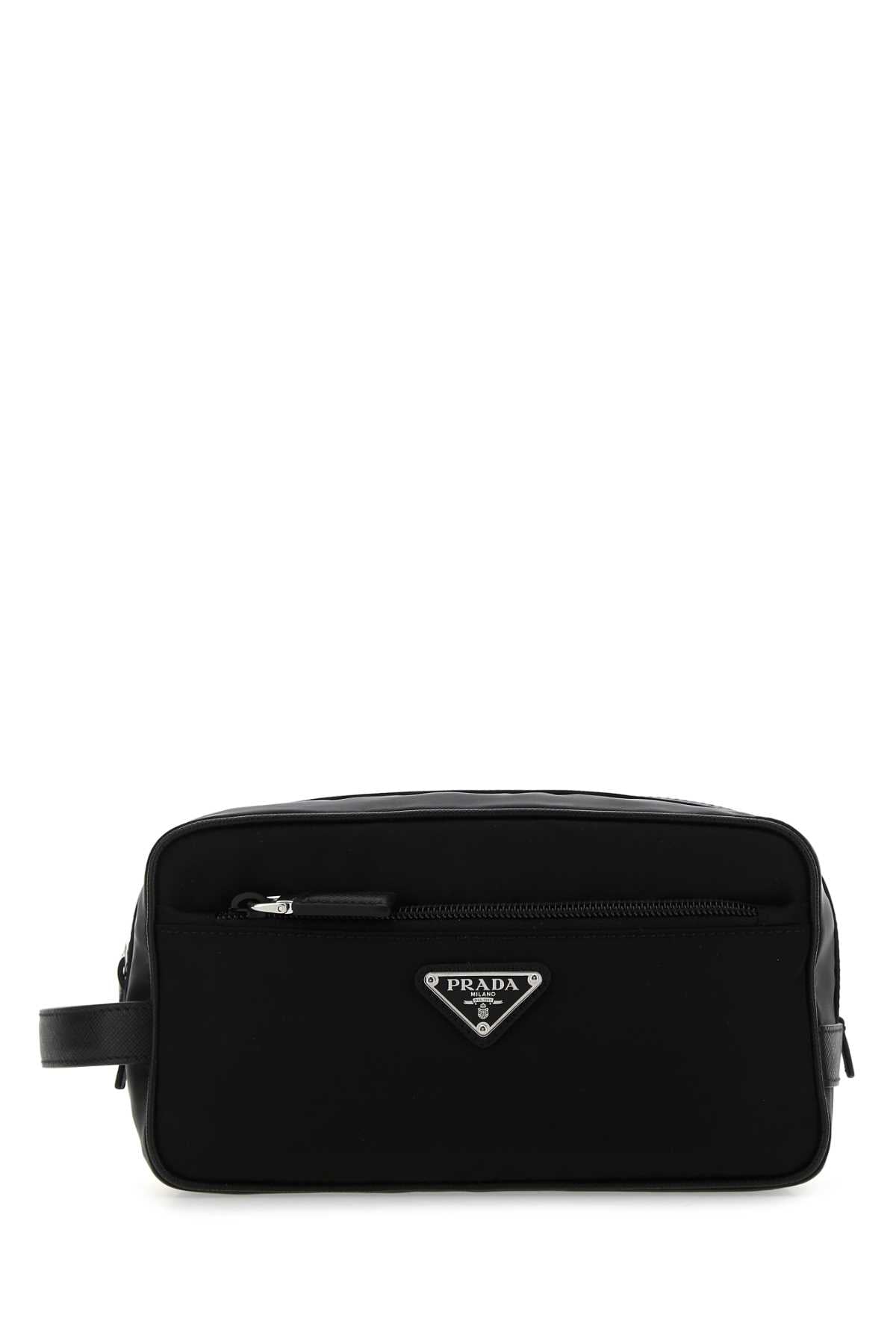 Prada Re-Nylon and Leather Travel Case — Black