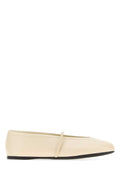 Miu Miu Minimalist Leather Flat — Beige
